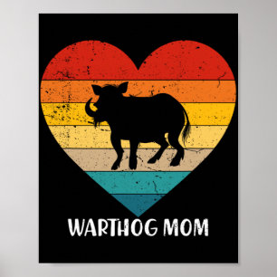 Vintage Warzenschwein Mama Muttertag Tierliebhaber Poster