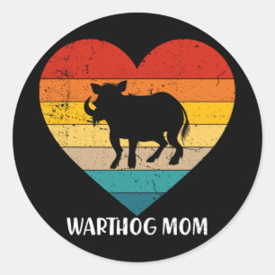 Vintage Warzenschwein Mama Muttertag Tierliebhaber Runder Aufkleber