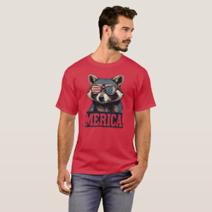 Vintage Waschbär Merica 4. Juli patriotisch T-Shirt