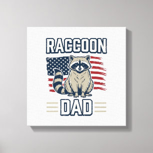 Vintage-Waschbär-Vater-patriotisches-Shirt-Design_ Leinwanddruck