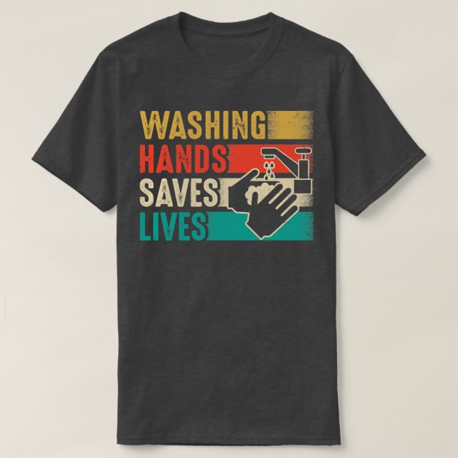 Vintage Waschhandschuhe Rette Leben T-Shirt (Design vorne)