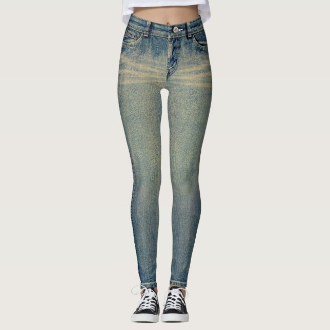 Vintage Wash Jeans All-Over Printed Leggings (Vorderseite)