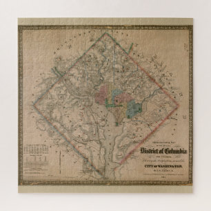 Vintage Washington DC Civil War Defence Map 1864 Puzzle