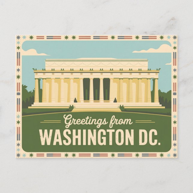 Vintage Washington DC Postcard | Grüße aus Postkarte (Vorderseite)