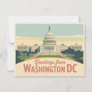 Vintage Washington DC Postkarte Grüße aus