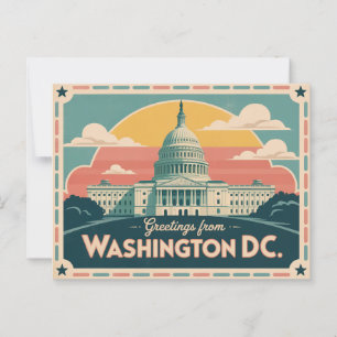 Vintage Washington DC Postkarte Grüße aus