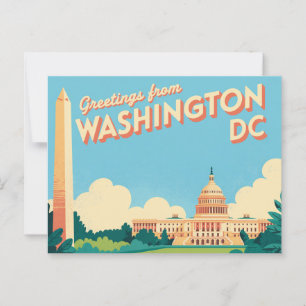Vintage Washington DC Postkarte Grüße aus