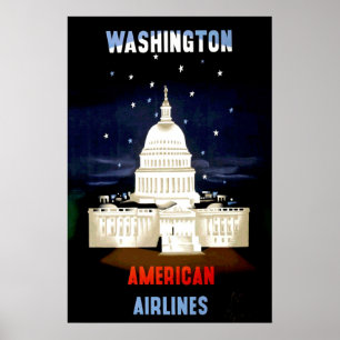 Vintage Washington DC Reiseplakat Poster