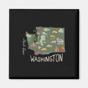 Vintage Washington Evergreen State Seattle Pazifik Magnet
