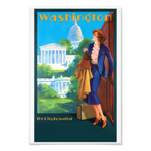 Vintage Washington Reiseplakat Fotodruck