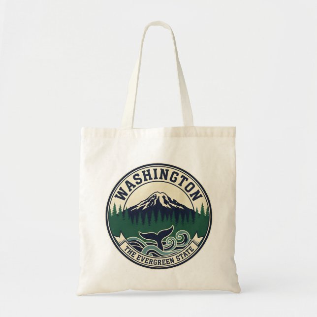 Vintage Washington State Emblem  Tragetasche (Vorne)