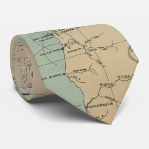 Vintage Washington- u. Oregon-Leuchtturm-Karte Krawatte