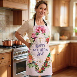 Vintage Wasserfarbe Blühen Blumengarten Rosa Schürze