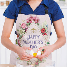 Vintage Wasserfarbe Blühen Blumengarten Rosa Schürze