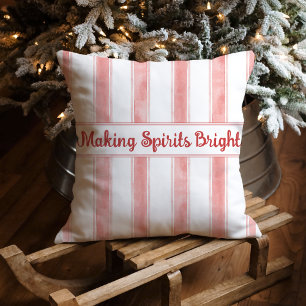 Vintage-Wasserfarbe-Candy-Cane-Streifen-Weihnachte Kissen