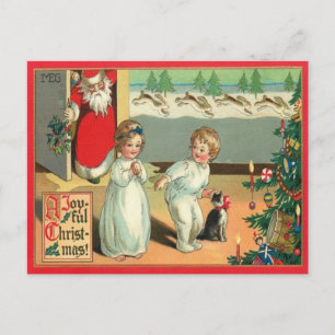 Vintage Wasserfarbe Ein frohes Weihnachtsfest Feiertagspostkarte