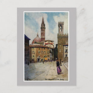 Vintage Wasserfarbe Florence Campanile Postkarte