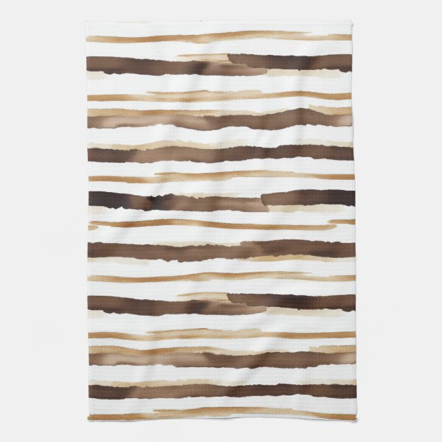 Vintage Wasserfarbe gestrichen - erdige Kaffeetöne Geschirrtuch (Vertikal)