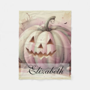 Vintage Wasserfarbe Halloween Kürbis fallen Fleecedecke