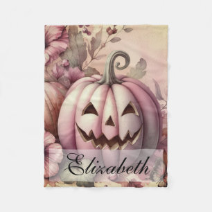 Vintage Wasserfarbe Halloween Kürbis fallen Fleecedecke