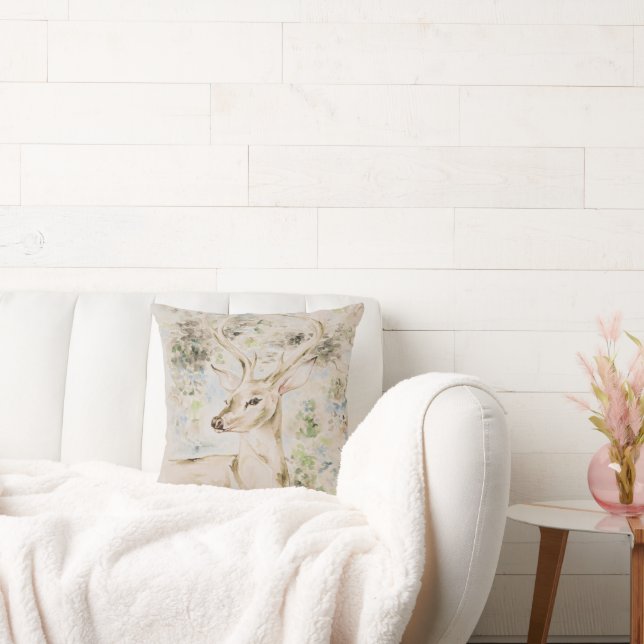 Vintage Wasserfarbe Hirsche Kissen (Liege)