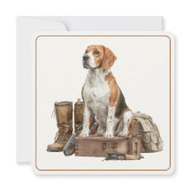 Vintage Wasserfarbe Jagdhund Hund