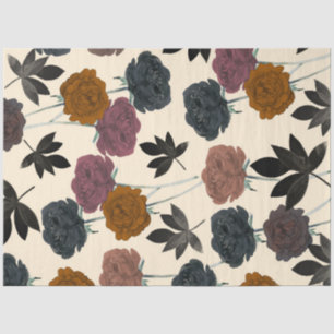 Vintage-Wasserfarbe Kräftige Herbstblumen Seidenpapier