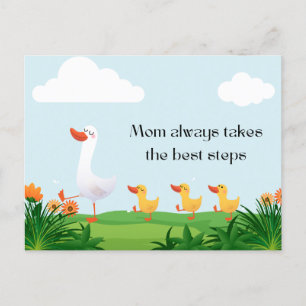 Vintage Wasserfarbe niedliche Mutterente mit ihren Feiertagspostkarte