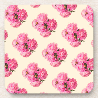 Vintage Wasserfarbe Rosa Peones Blumen Einfach nie Getränkeuntersetzer