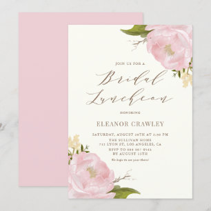 Vintage Wasserfarbe Rosa Peonies Bridal Luncheon Einladung