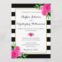 Vintage Wasserfarbe Rosa Streifen Hochzeit