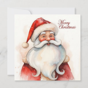 Vintage Wasserfarbe Santa Claus Non Foto Trendy Feiertagskarte