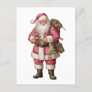 Vintage Wasserfarbe Santa Postkarte