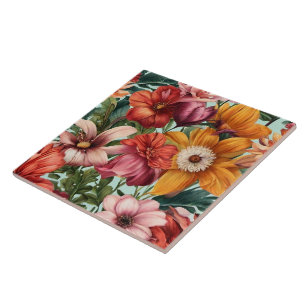 Vintage-Wasserfarbe-Trendy-Floral-Kollektion Fliese
