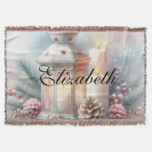 Vintage-Wasserfarbe-Weihnachtslaterne und -Ornamen Decke