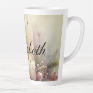 Vintage-Wasserfarbe-Weihnachtslaterne und -Ornamen Milchtasse