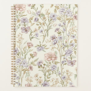 Vintage-Wasserfarbe-Wildblumen-Nahtloses Muster Planer