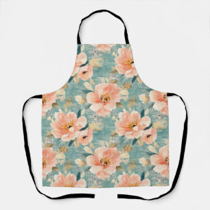 Vintage-Wasserfarben-Blumen-Abstraktmuster Schürze