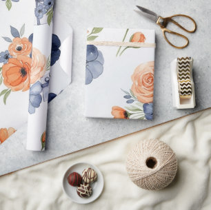 Vintage-Wasserfarben-Blumen-Geschenkpapier Geschenkpapier