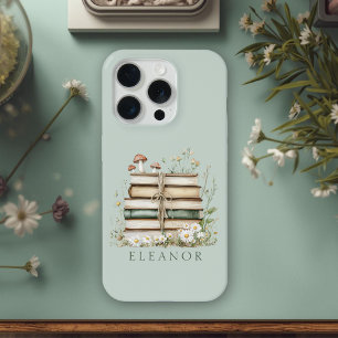 Vintage-Wasserfarben-Blumenbücher Custom iPhone 15 Pro Hülle
