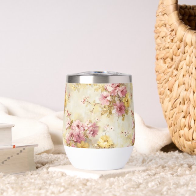 Vintage-Wasserfarben-Blumenmuster (Wohnzimmer (gedreht))