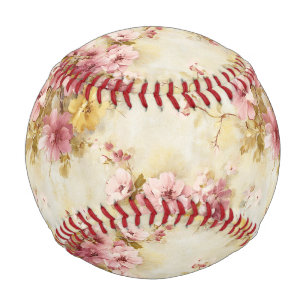 Vintage-Wasserfarben-Blumenmuster Baseball