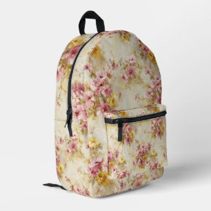 Vintage-Wasserfarben-Blumenmuster Bedruckter Rucksack