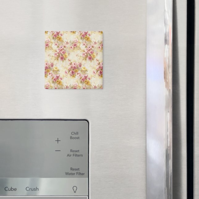 Vintage-Wasserfarben-Blumenmuster Magnet (In Situ (Kühlschrank))