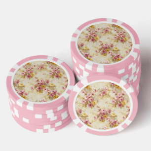 Vintage-Wasserfarben-Blumenmuster Pokerchips