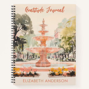 Vintage-Wasserfarben-Brunnen-Dankbarkeitstagebuch Notizbuch