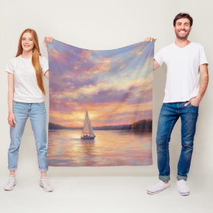 Vintage Wasserfarben-Decken vom Lake of the Ozarks Fleecedecke