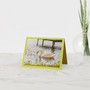 Vintage-Wasserfarben-Ente in der Natur Leinwand Ku Dankeskarte