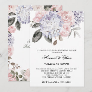 Vintage Wasserfarben-Hydrangeas   Probe Einladung