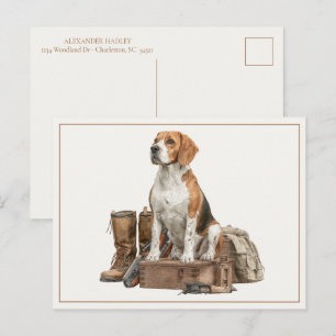 Vintage-Wasserfarben-Jagdhund-Hund Postkarte